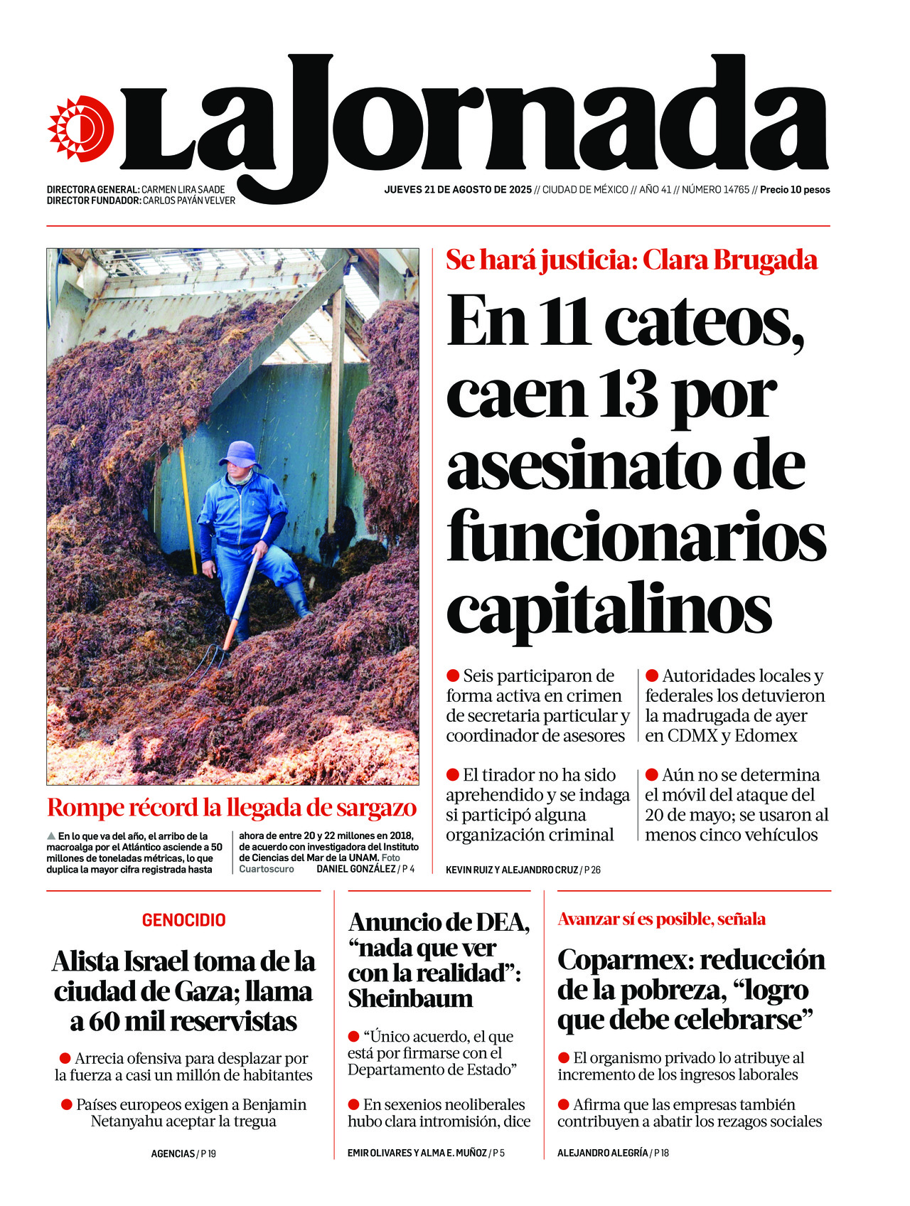 La Jornada, edición del jueves 21 de agosto de 2025 La Jornada, edición del jueves 21 de agosto de 2025