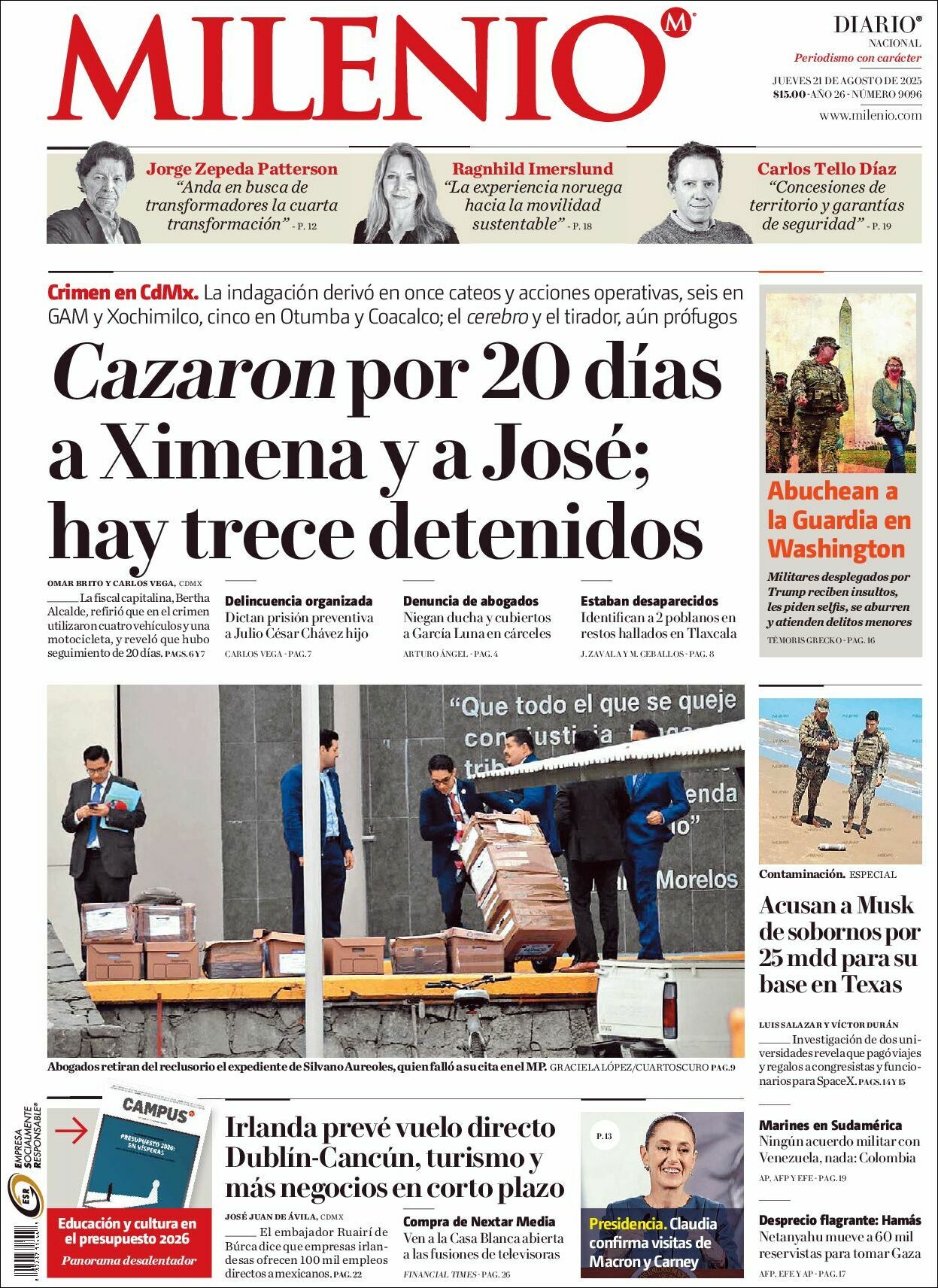 Milenio, edición del jueves 21 de agosto de 2025 Milenio, edición del jueves 21 de agosto de 2025