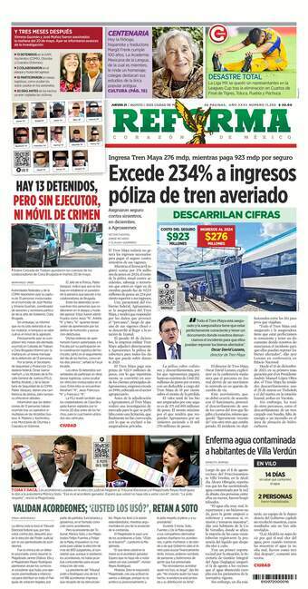Reforma, edición del jueves 21 de agosto de 2025 Reforma, edición del jueves 21 de agosto de 2025