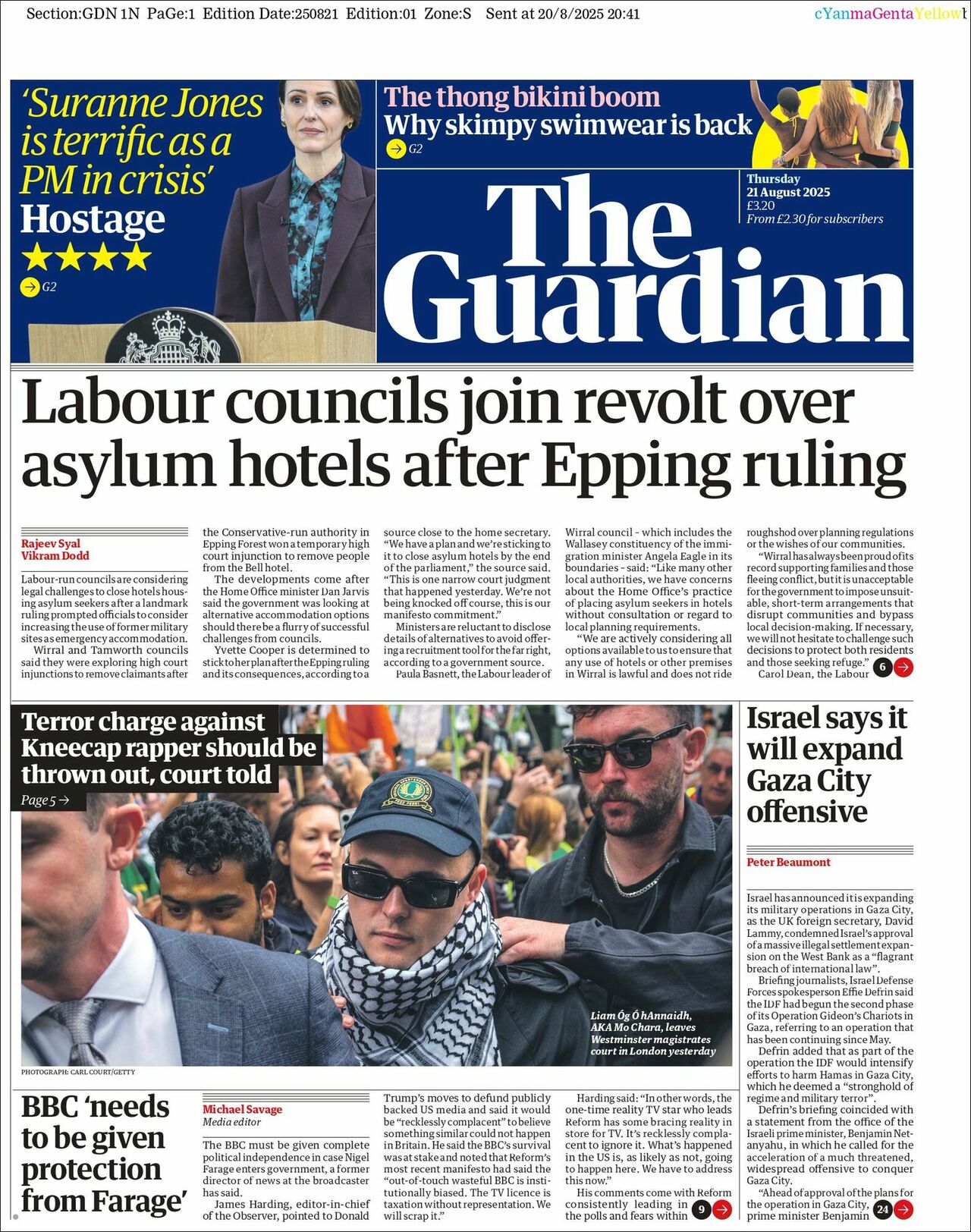 The Guardian, edición del jueves 21 de agosto de 2025 The Guardian, edición del jueves 21 de agosto de 2025