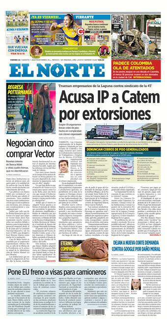 El Norte, edición del viernes 22 de agosto de 2025 El Norte, edición del viernes 22 de agosto de 2025