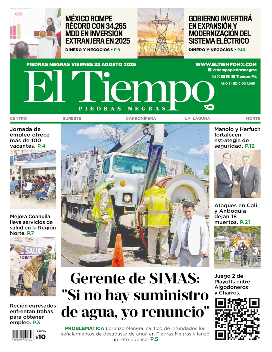 El Tiempo Piedras Negras, edición del viernes 22 de agosto de 2025 El Tiempo Piedras Negras, edición del viernes 22 de agosto de 2025