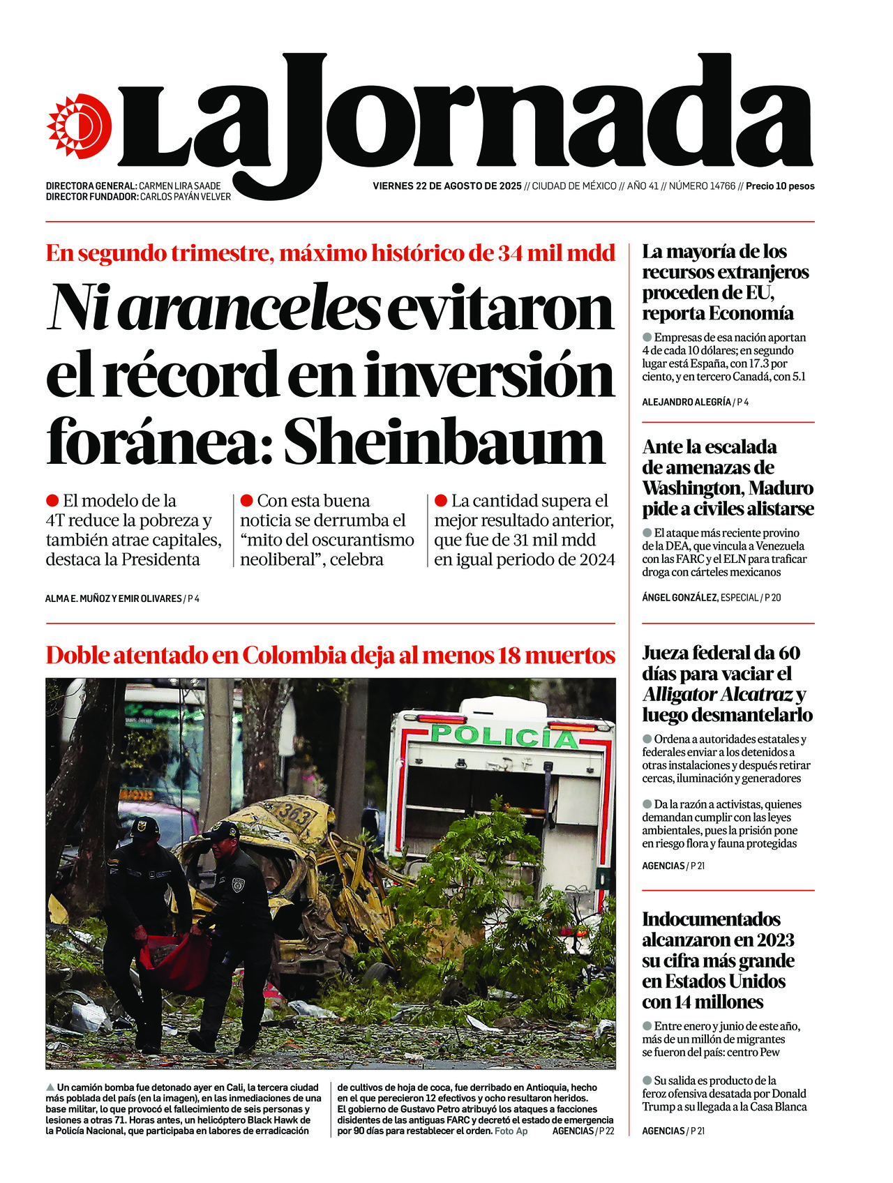 La Jornada, edición del viernes 22 de agosto de 2025 La Jornada, edición del viernes 22 de agosto de 2025