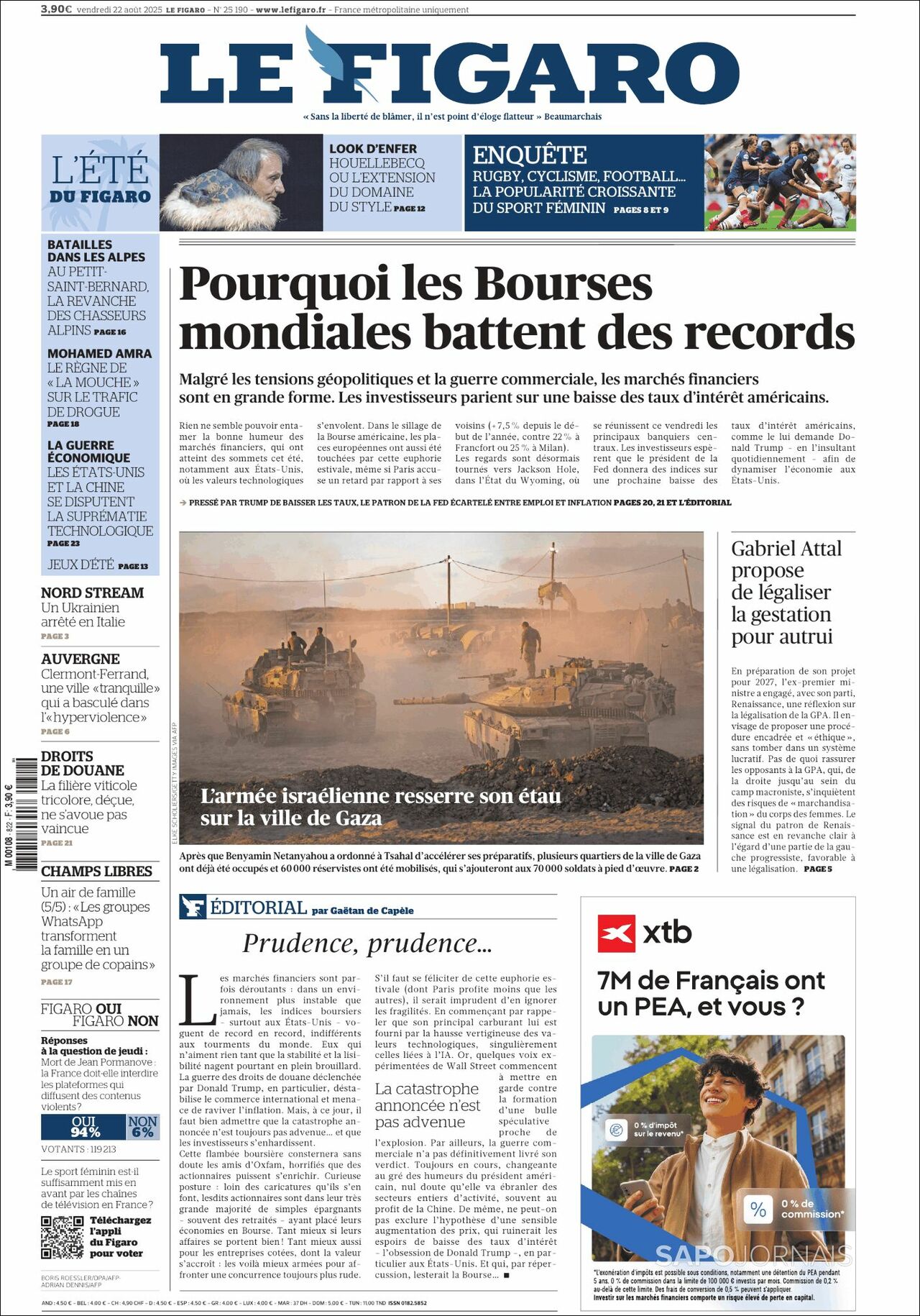 Le Figaro, edición del viernes 22 de agosto de 2025 Le Figaro, edición del viernes 22 de agosto de 2025