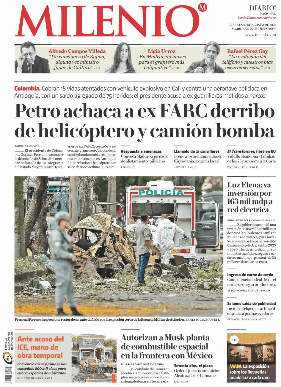 Milenio, edición del viernes 22 de agosto de 2025 Milenio, edición del viernes 22 de agosto de 2025