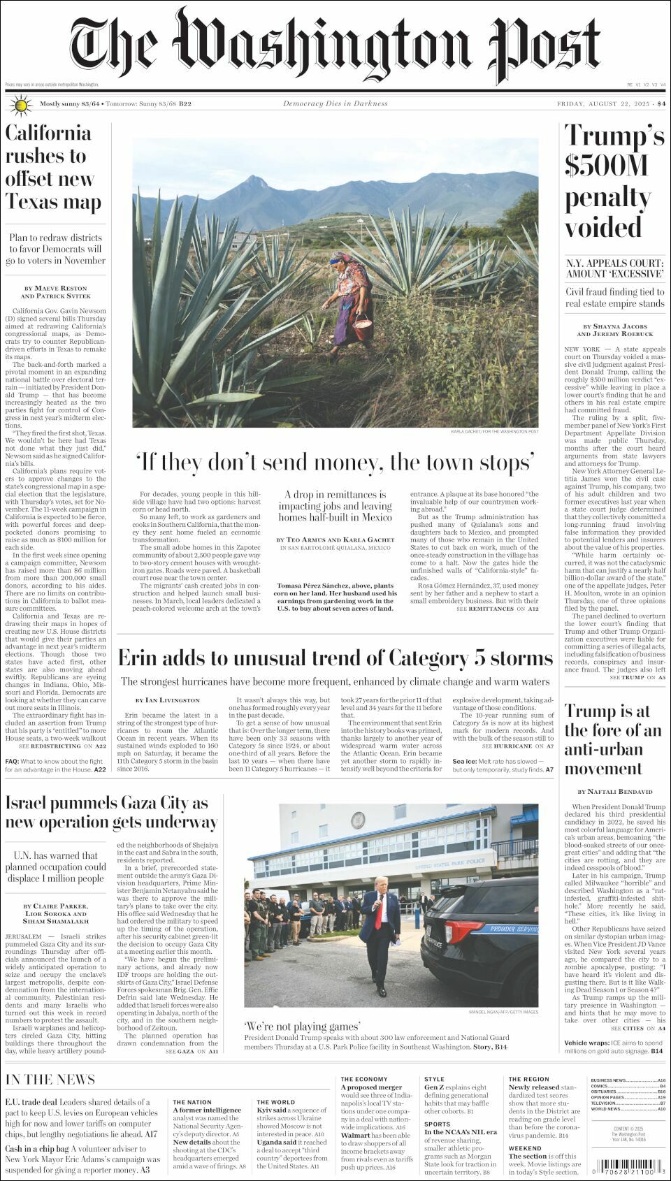 The Washington Post, edición del viernes 22 de agosto de 2025 The Washington Post, edición del viernes 22 de agosto de 2025