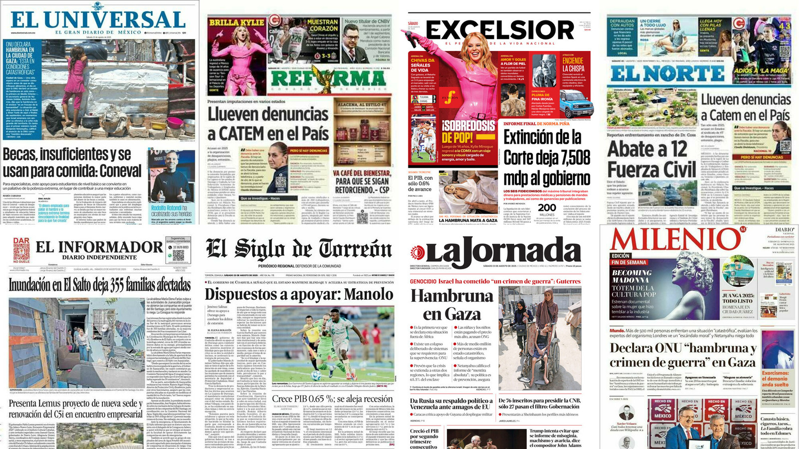 Portadas de periódicos impresos más importantes de México hoy