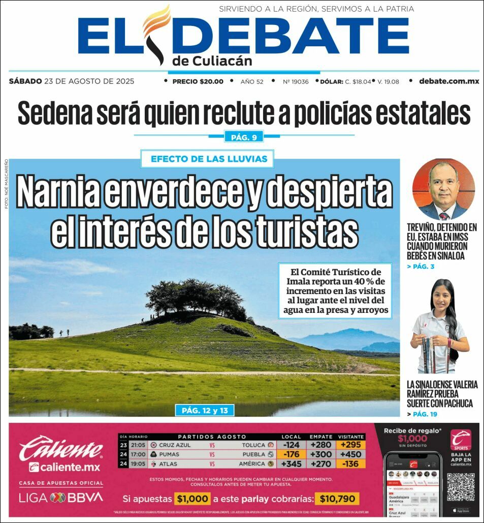 El Debate Culiacán, edición del sábado 23 de agosto de 2025 El Debate Culiacán, edición del sábado 23 de agosto de 2025