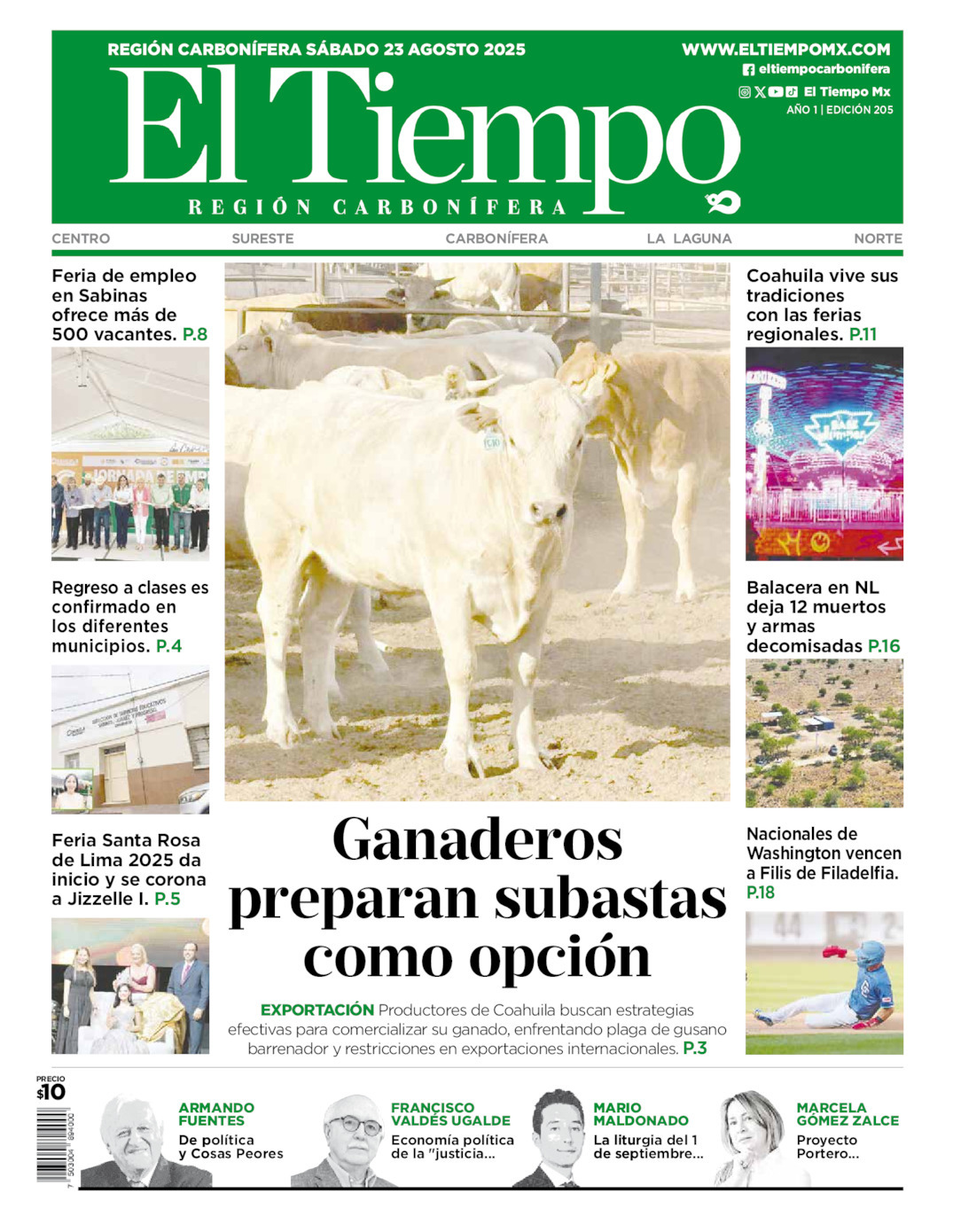 El Tiempo Región Carbonífera, edición del sábado 23 de agosto de 2025 El Tiempo Región Carbonífera, edición del sábado 23 de agosto de 2025