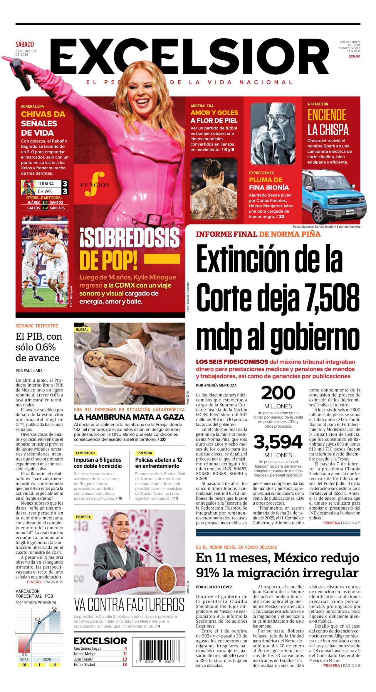Excelsior, edición del sábado 23 de agosto de 2025 Excelsior, edición del sábado 23 de agosto de 2025