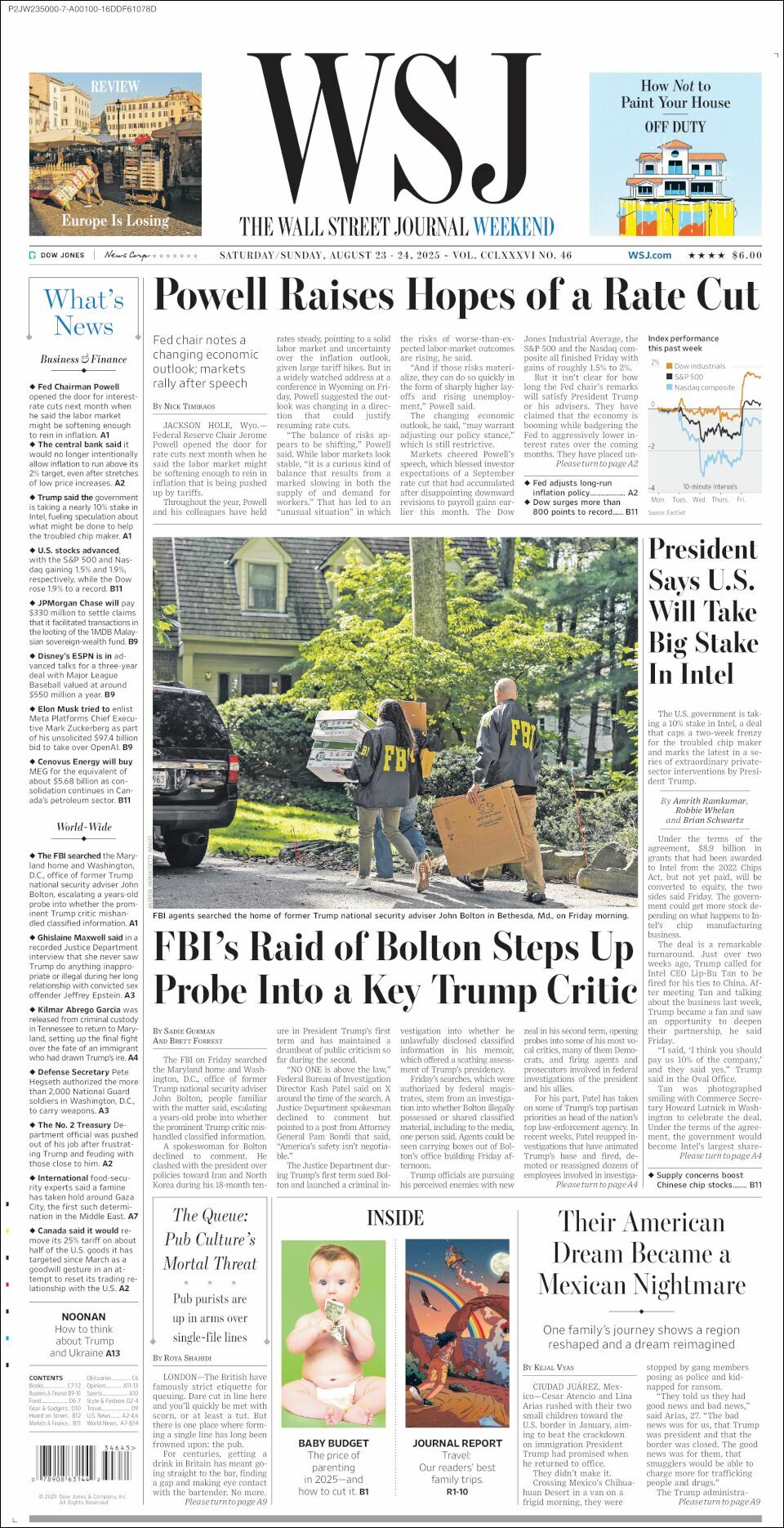 The Wall Street Journal, edición del sábado 23 de agosto de 2025 The Wall Street Journal, edición del sábado 23 de agosto de 2025