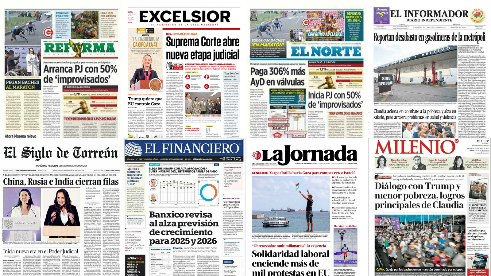 Portadas de periódicos impresos más importantes de México hoy
