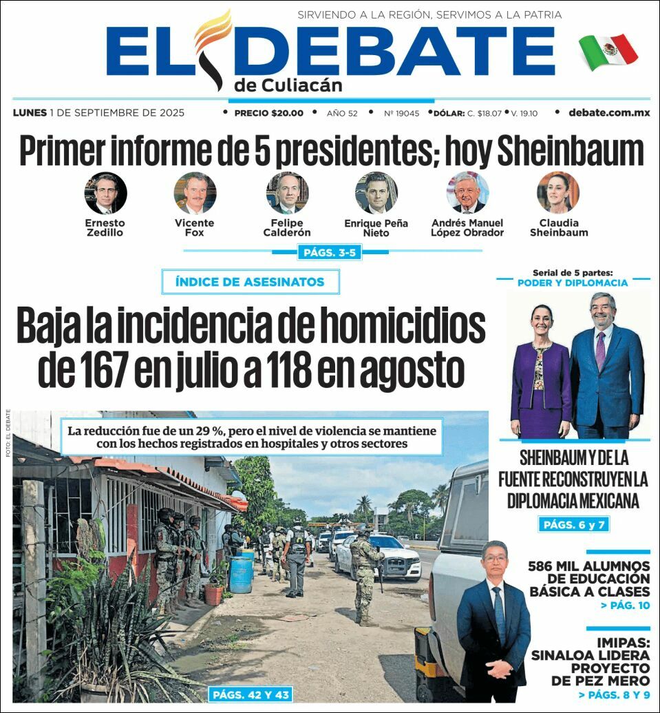 El Debate Culiacán, edición del lunes 01 de septiembre de 2025