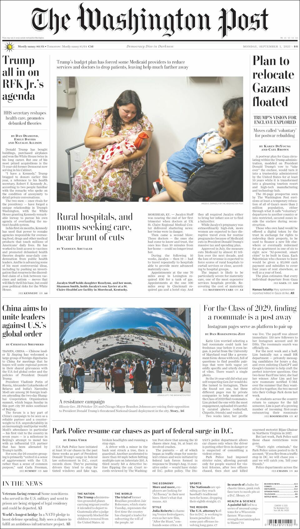 The Washington Post, edición del lunes 01 de septiembre de 2025