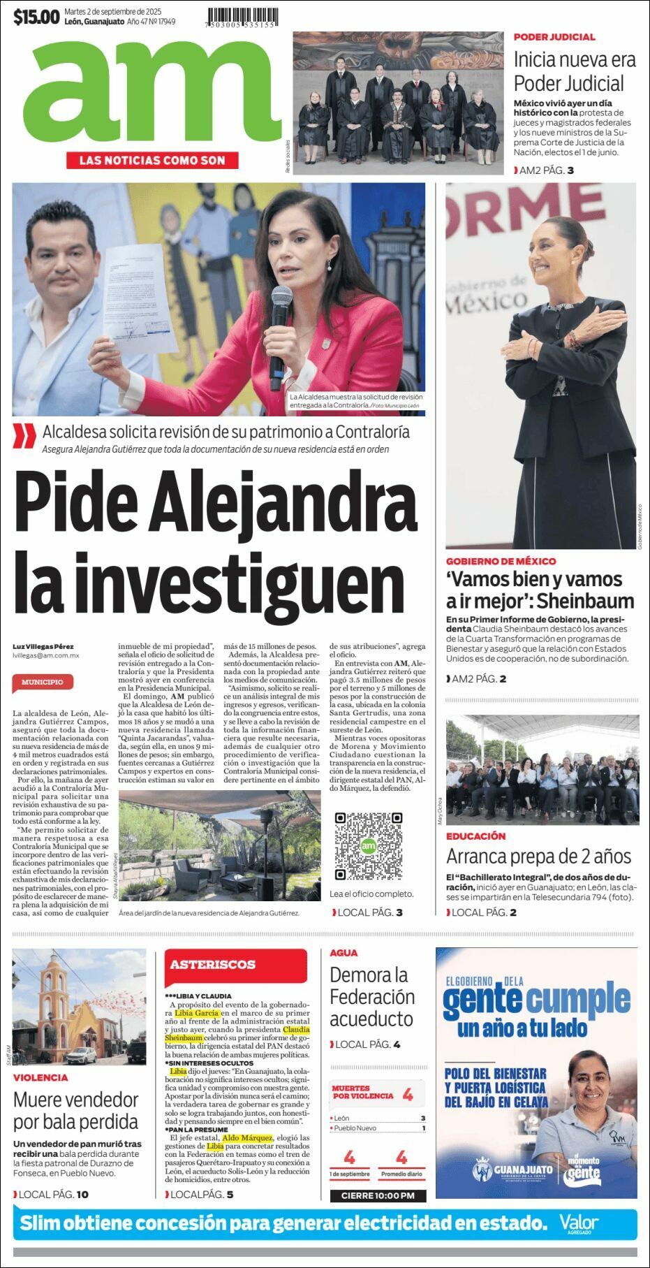 AM de León, edición del martes 02 de septiembre de 2025