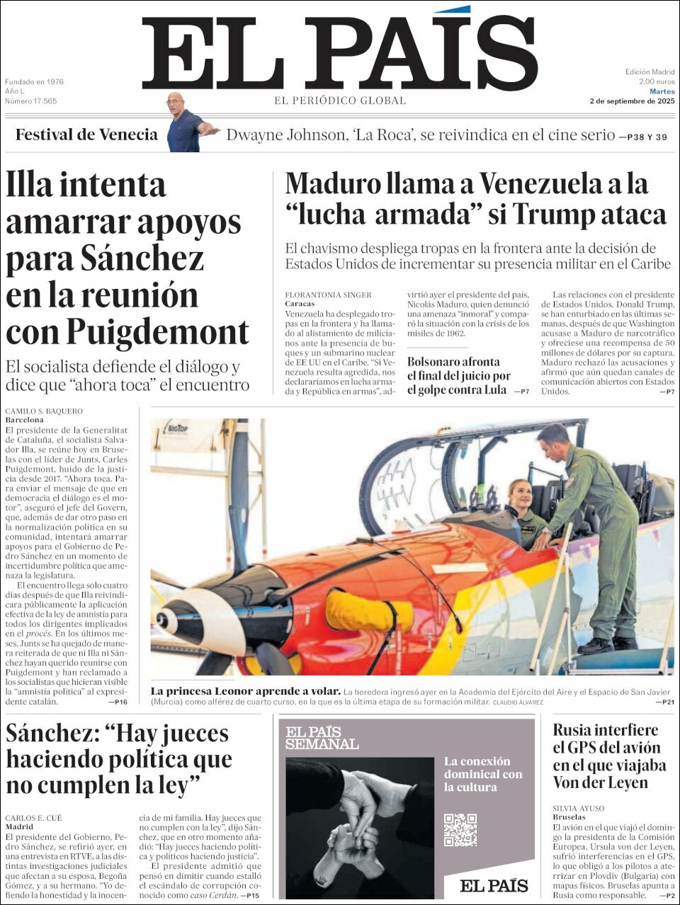 El País, edición del martes 02 de septiembre de 2025