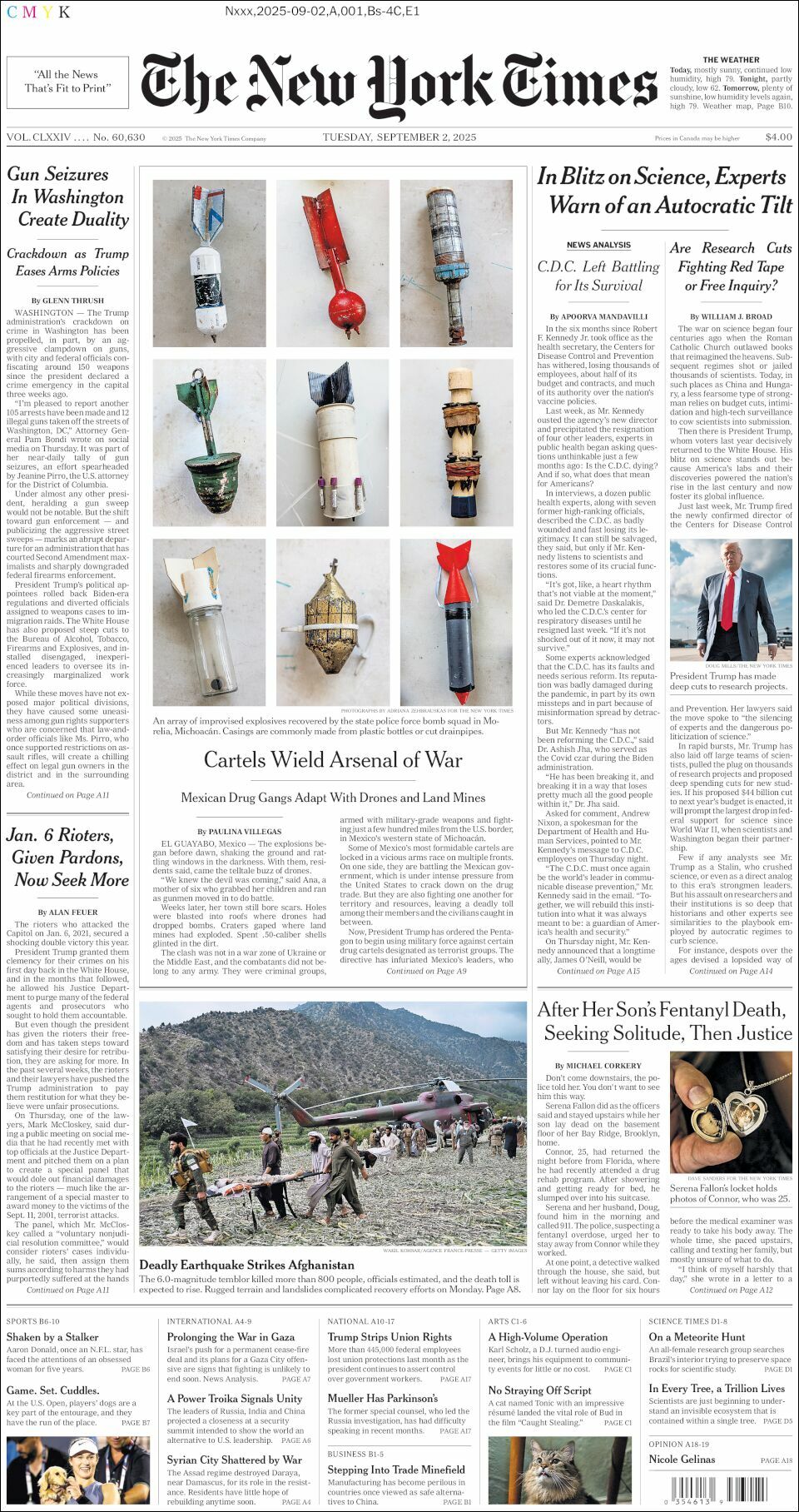 The New York Times, edición del martes 02 de septiembre de 2025