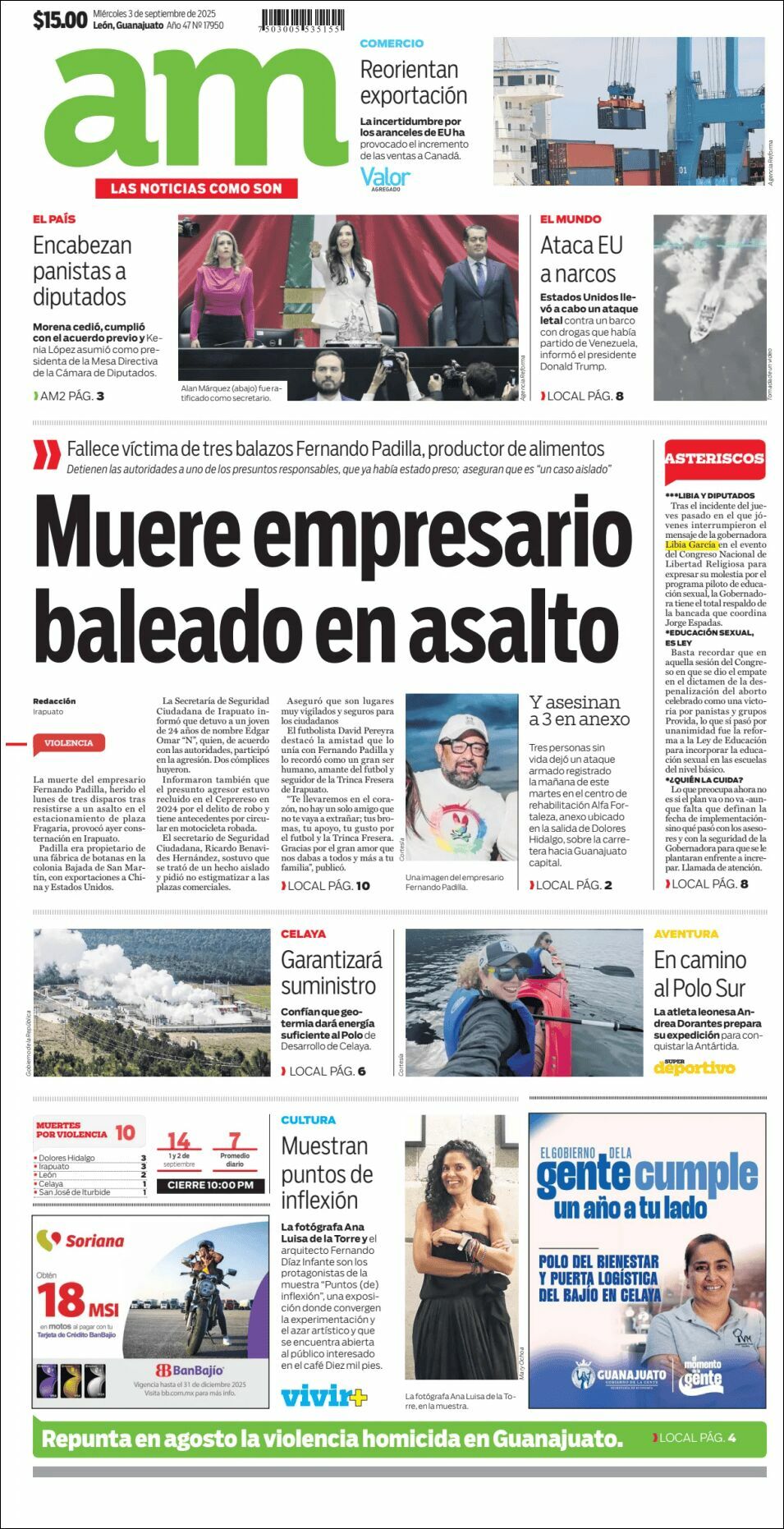 AM de León, edición del miércoles 03 de septiembre de 2025