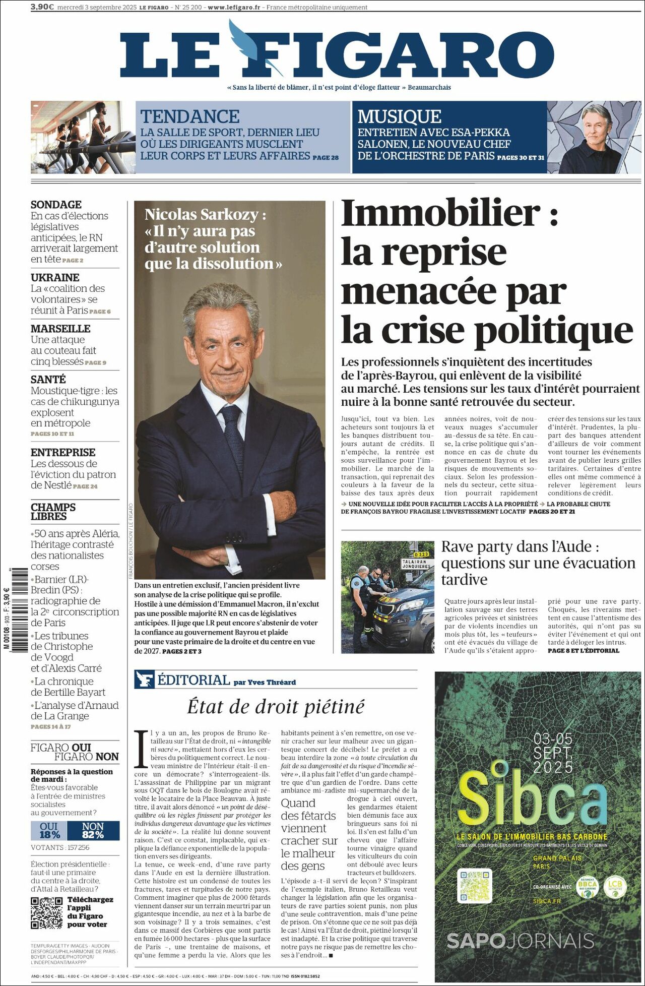 Le Figaro, edición del miércoles 03 de septiembre de 2025