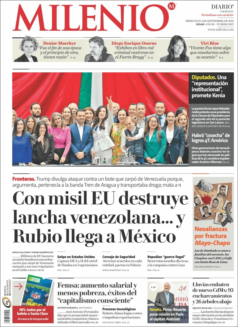 Milenio, edición del miércoles 03 de septiembre de 2025