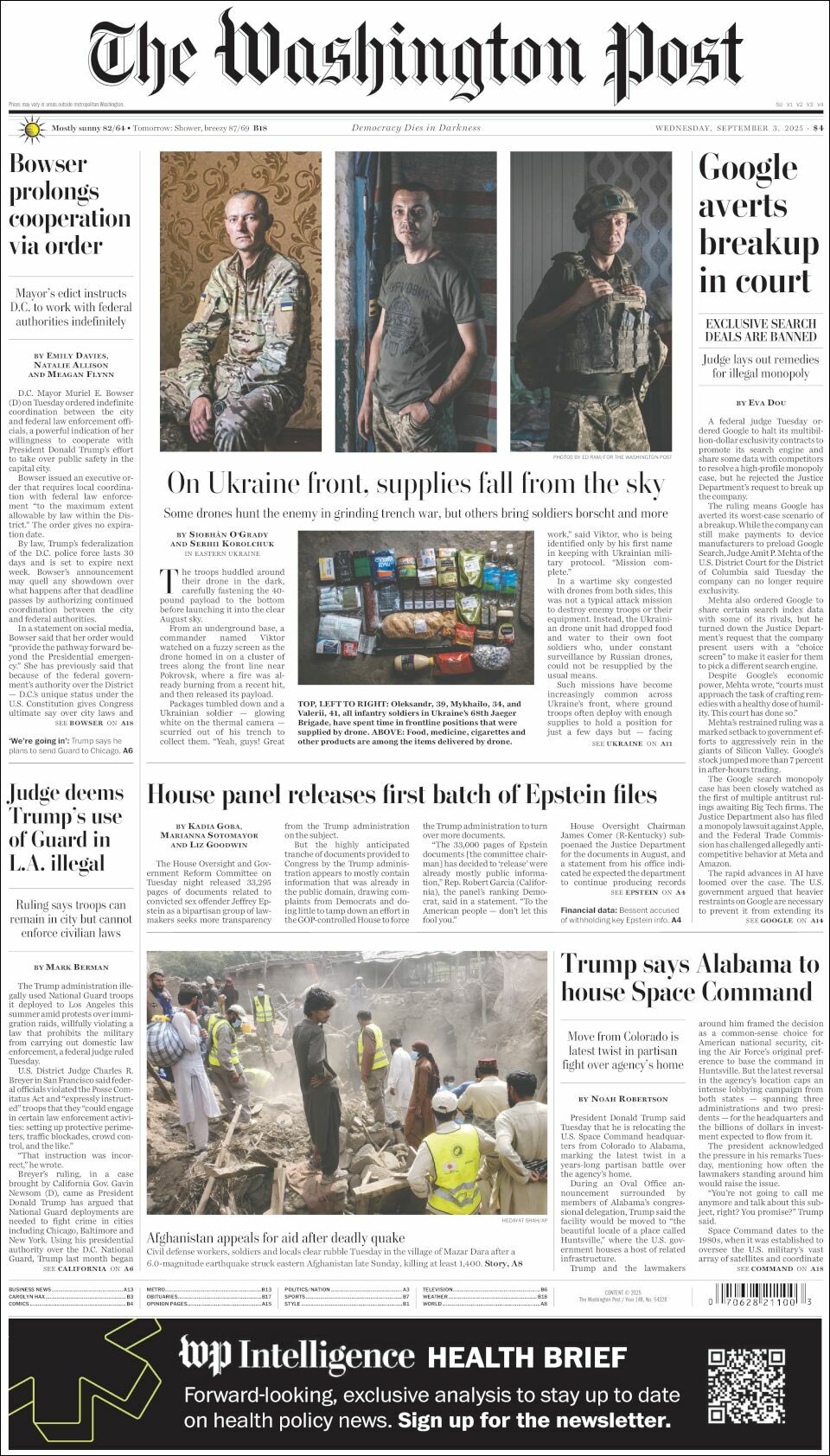 The Washington Post, edición del miércoles 03 de septiembre de 2025