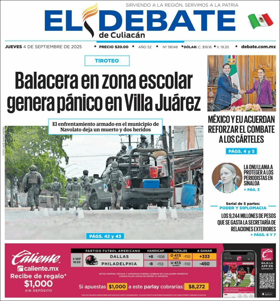 El Debate Culiacán, edición del jueves 04 de septiembre de 2025