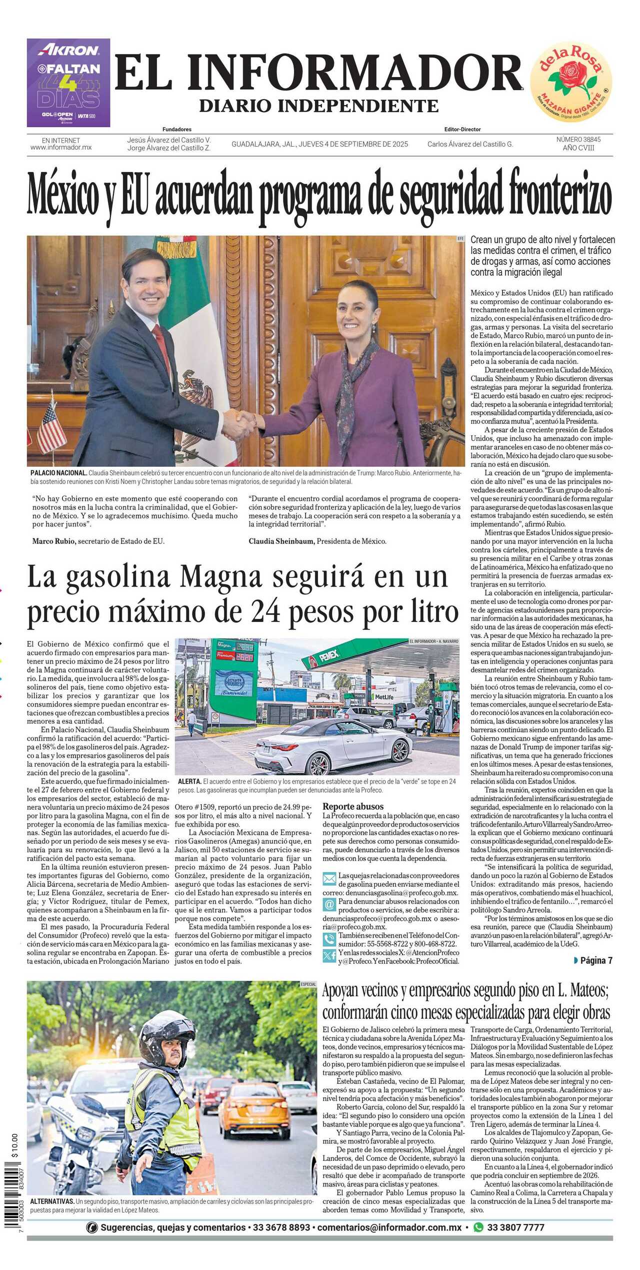 El Informador, edición del jueves 04 de septiembre de 2025