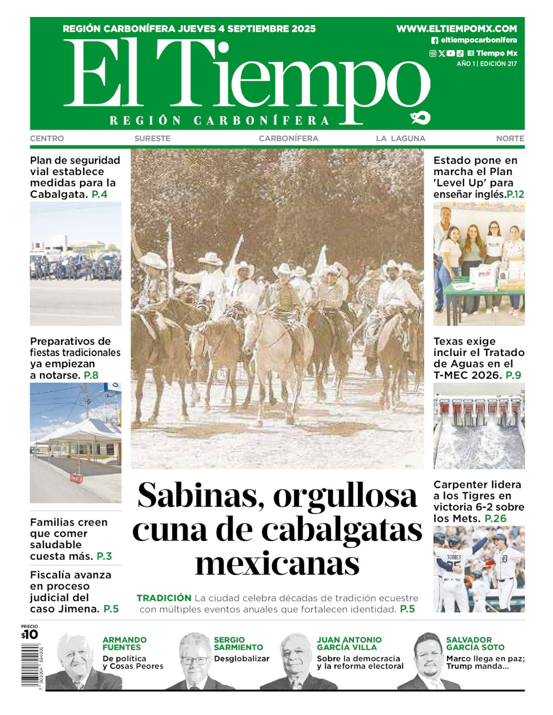 El Tiempo Región Carbonífera, edición del jueves 04 de septiembre de 2025