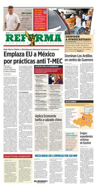Reforma, edición del jueves 04 de septiembre de 2025