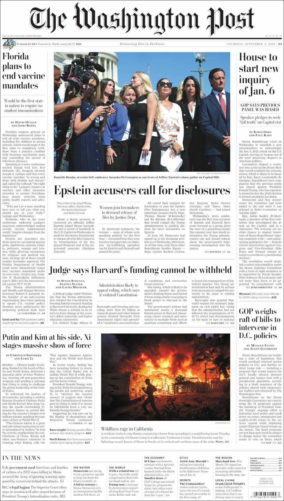 The Washington Post, edición del jueves 04 de septiembre de 2025