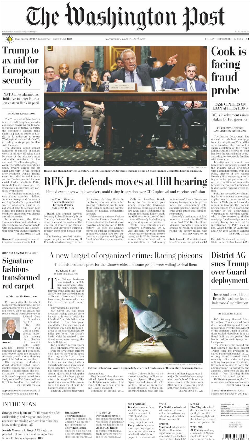 The Washington Post, edición del viernes 05 de septiembre de 2025