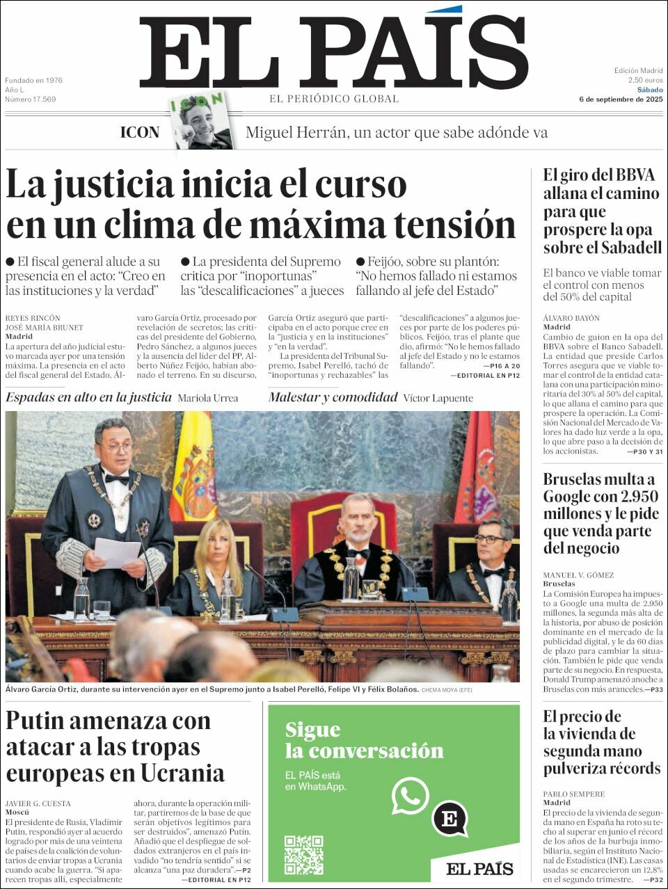 El País, edición del sábado 06 de septiembre de 2025