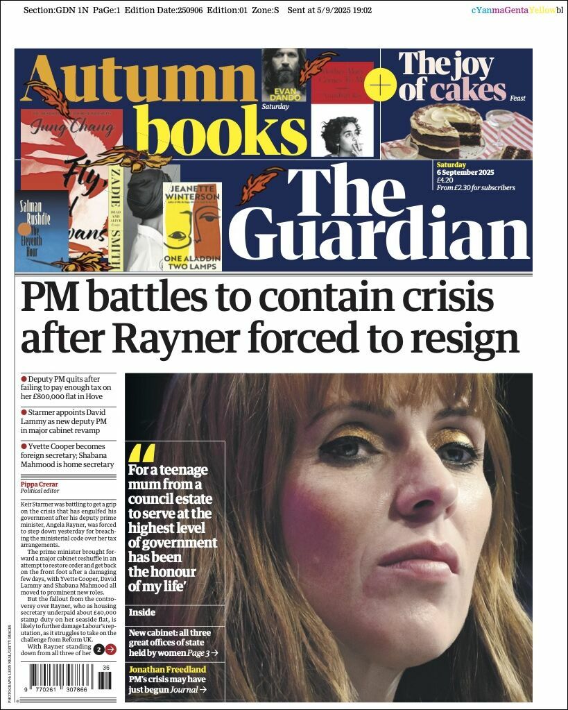 The Guardian, edición del sábado 06 de septiembre de 2025