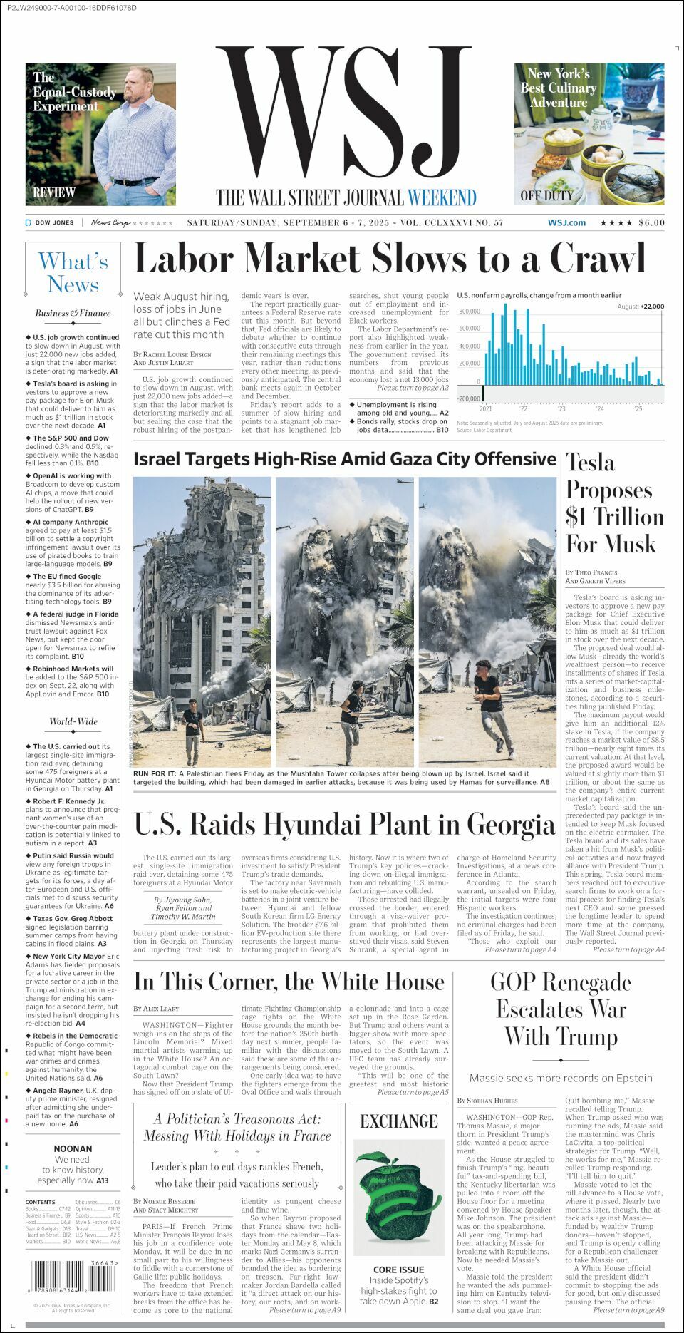 The Wall Street Journal, edición del sábado 06 de septiembre de 2025