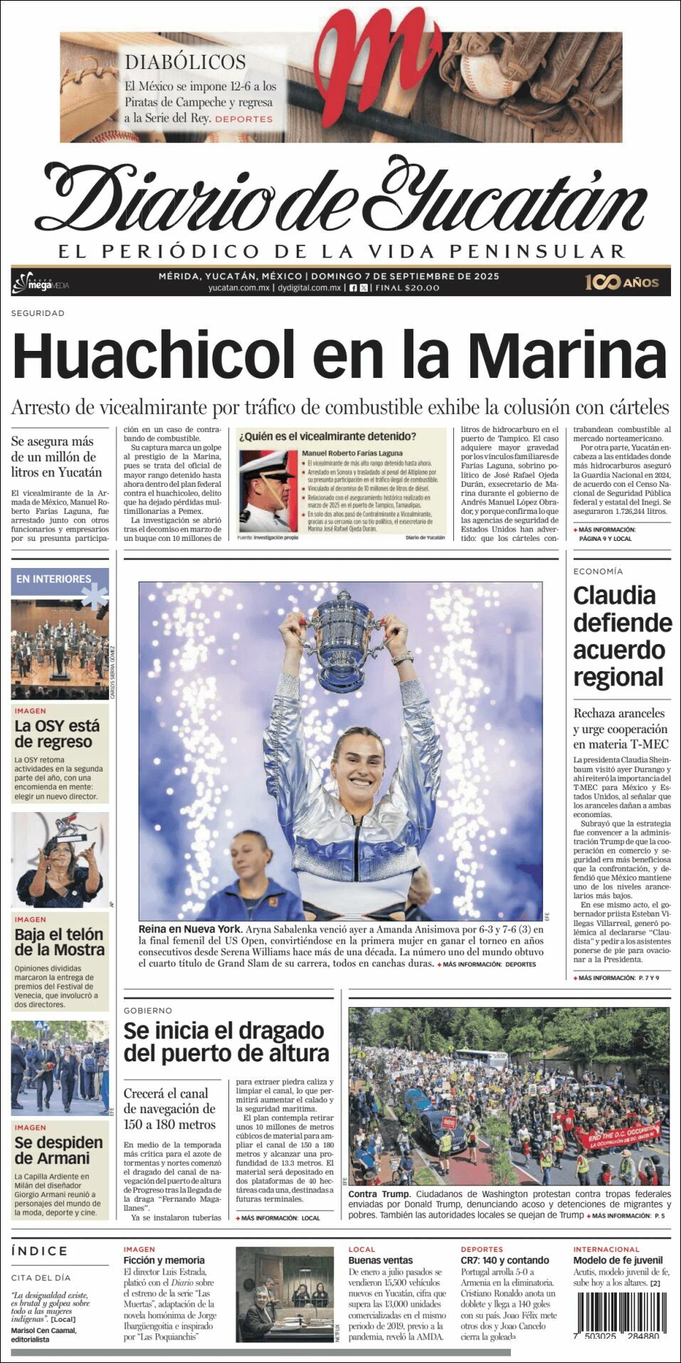 El Diario de Yucatán, edición del domingo 07 de septiembre de 2025