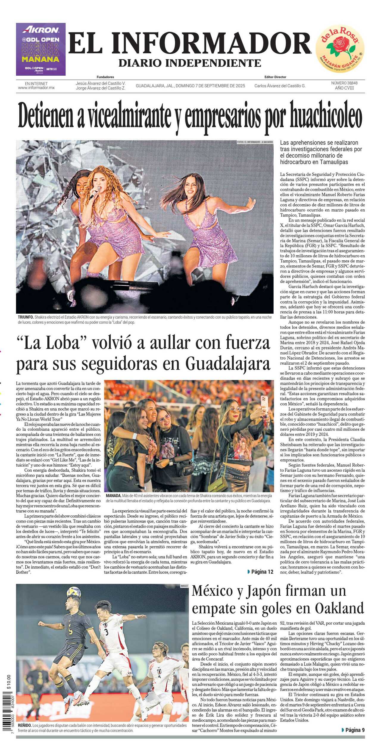 El Informador, edición del domingo 07 de septiembre de 2025