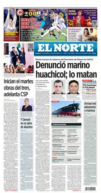 El Norte, edición del domingo 07 de septiembre de 2025