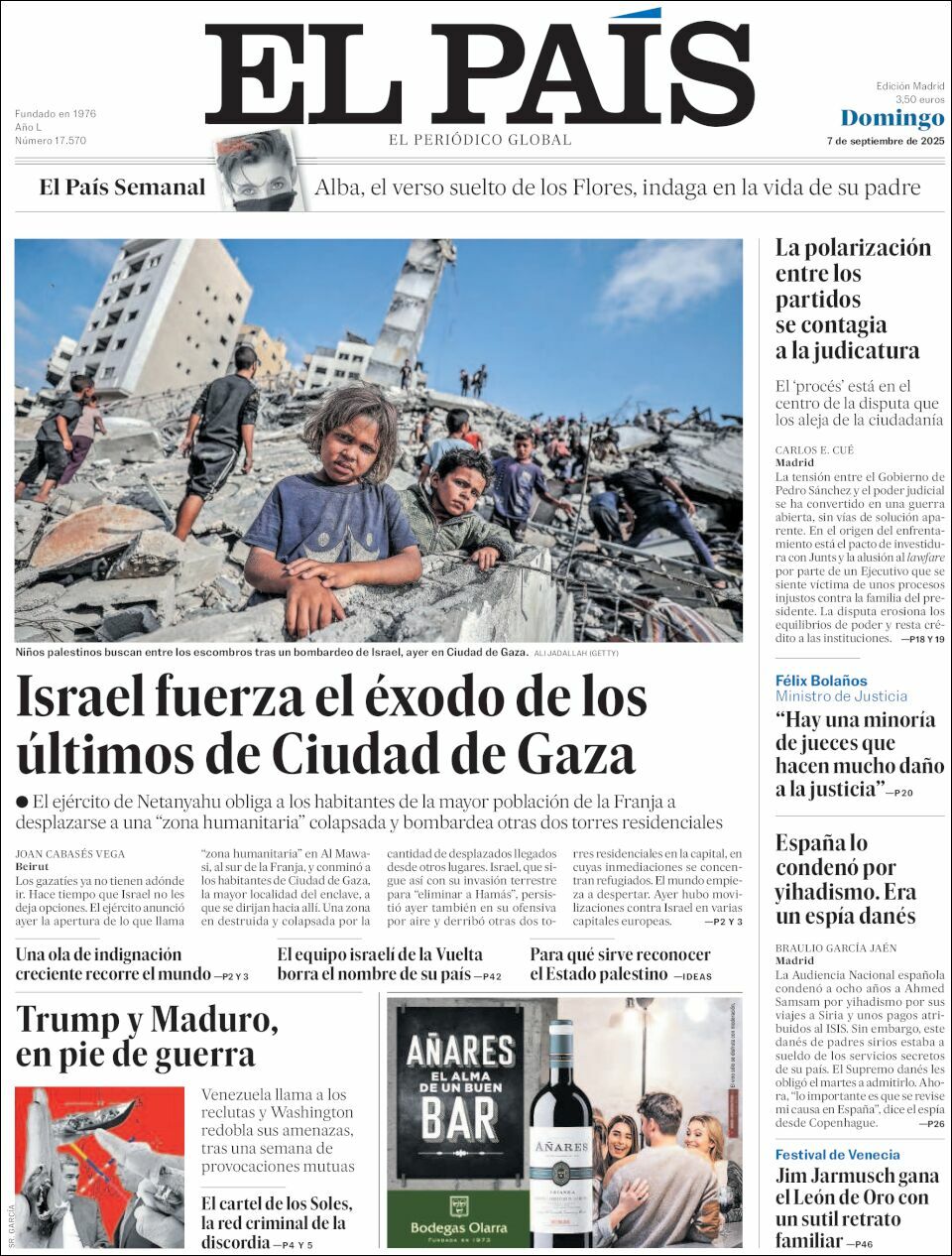El País, edición del domingo 07 de septiembre de 2025