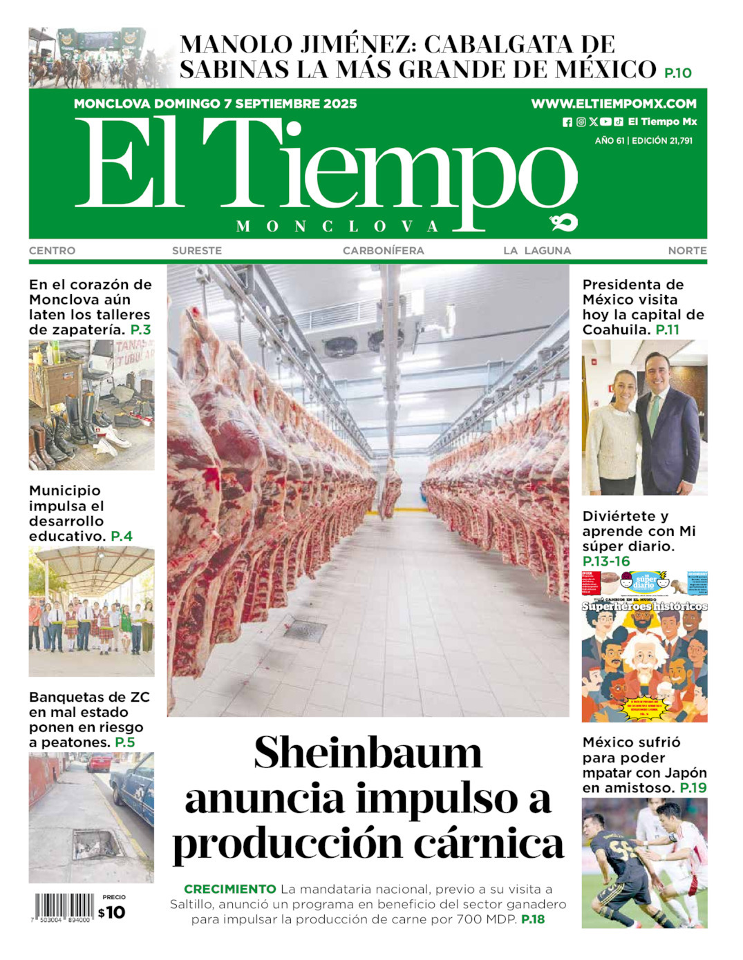 El Tiempo Monclova, edición del domingo 07 de septiembre de 2025