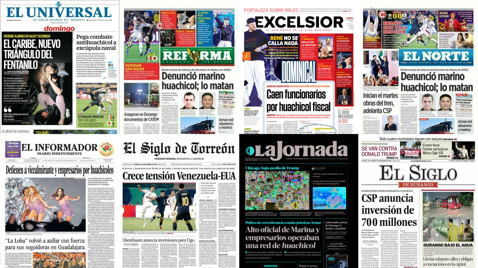 Portadas de periódicos impresos más importantes de México hoy