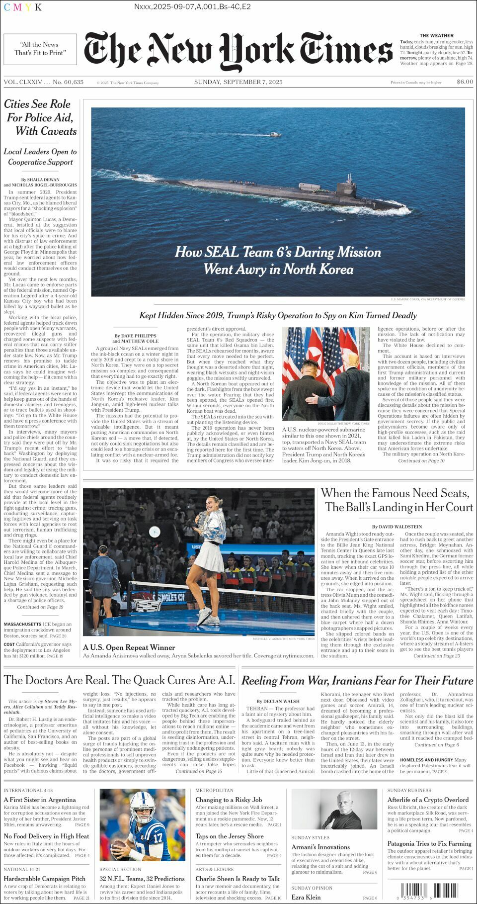The New York Times, edición del domingo 07 de septiembre de 2025