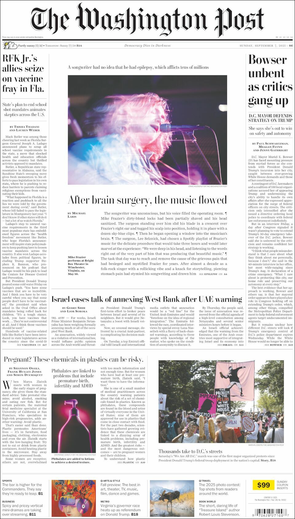 The Washington Post, edición del domingo 07 de septiembre de 2025