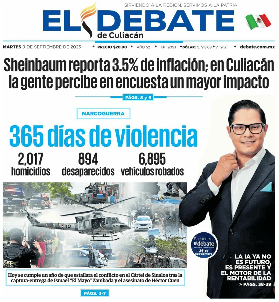 El Debate Culiacán, edición del martes 09 de septiembre de 2025