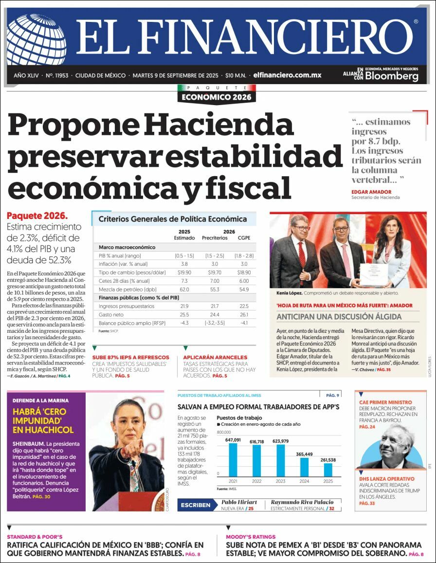 El Financiero, edición del martes 09 de septiembre de 2025 El Financiero, edición del martes 09 de septiembre de 2025