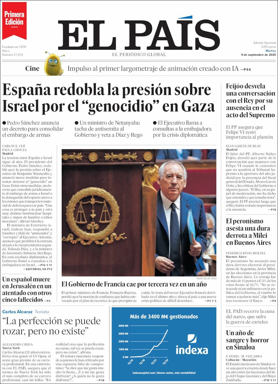 El País, edición del martes 09 de septiembre de 2025 El País, edición del martes 09 de septiembre de 2025