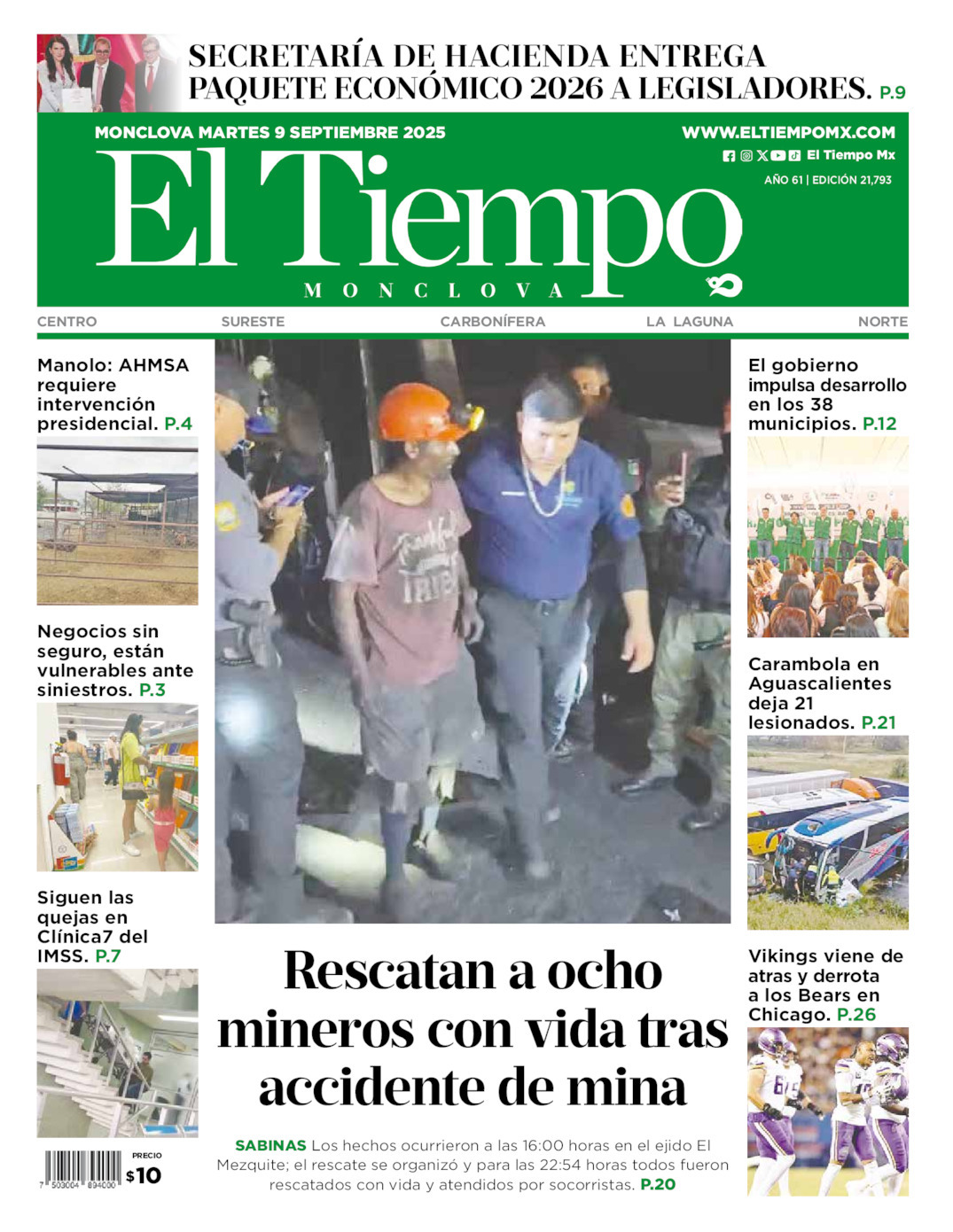 El Tiempo Monclova, edición del martes 09 de septiembre de 2025 El Tiempo Monclova, edición del martes 09 de septiembre de 2025