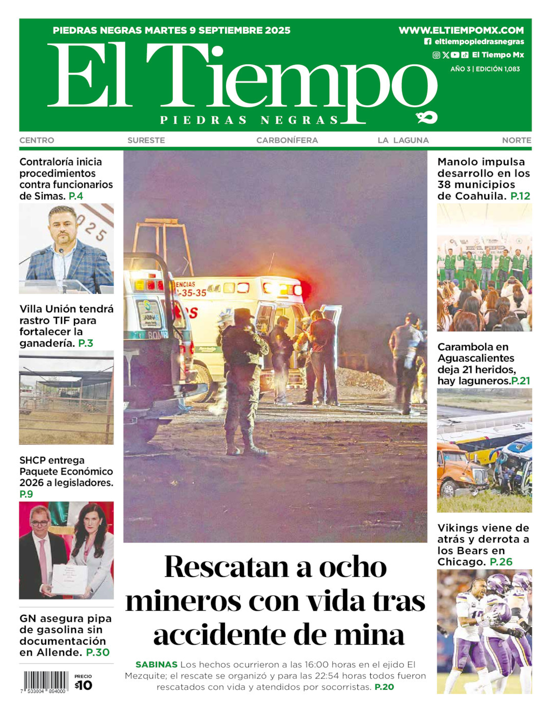 El Tiempo Piedras Negras, edición del martes 09 de septiembre de 2025 El Tiempo Piedras Negras, edición del martes 09 de septiembre de 2025