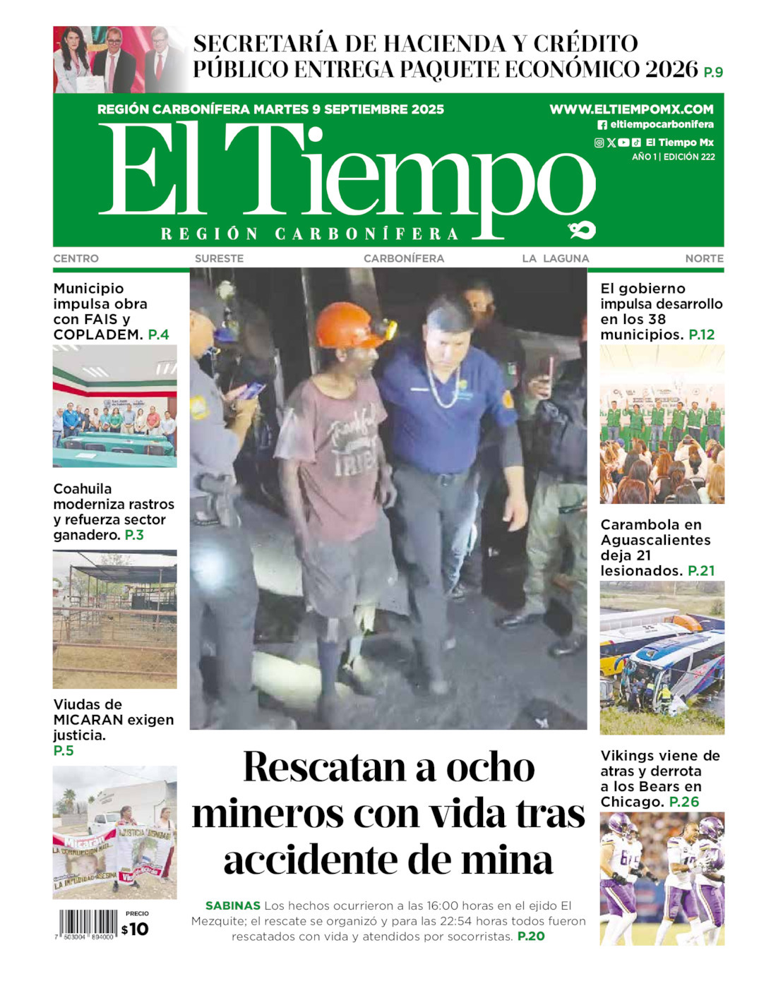 El Tiempo Región Carbonífera, edición del martes 09 de septiembre de 2025 El Tiempo Región Carbonífera, edición del martes 09 de septiembre de 2025