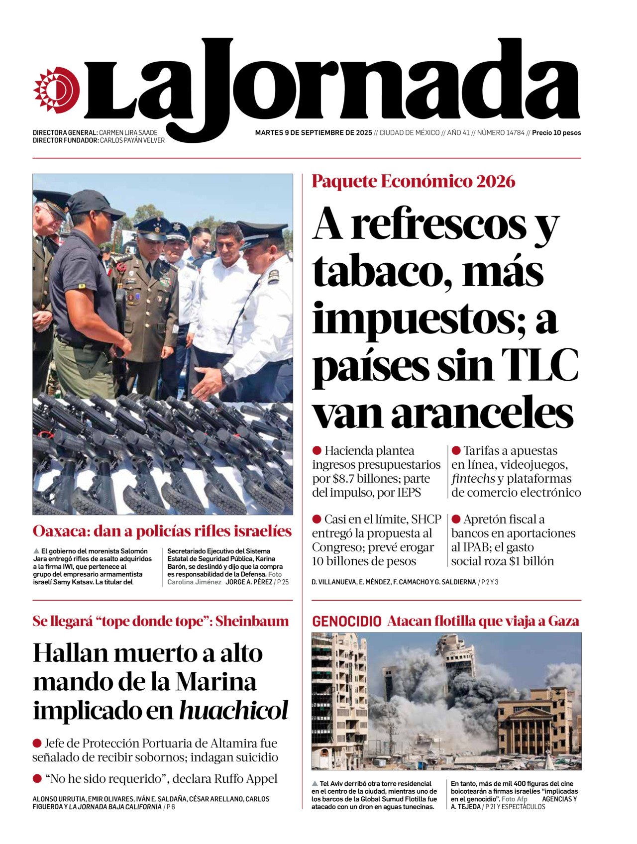 La Jornada, edición del martes 09 de septiembre de 2025 La Jornada, edición del martes 09 de septiembre de 2025