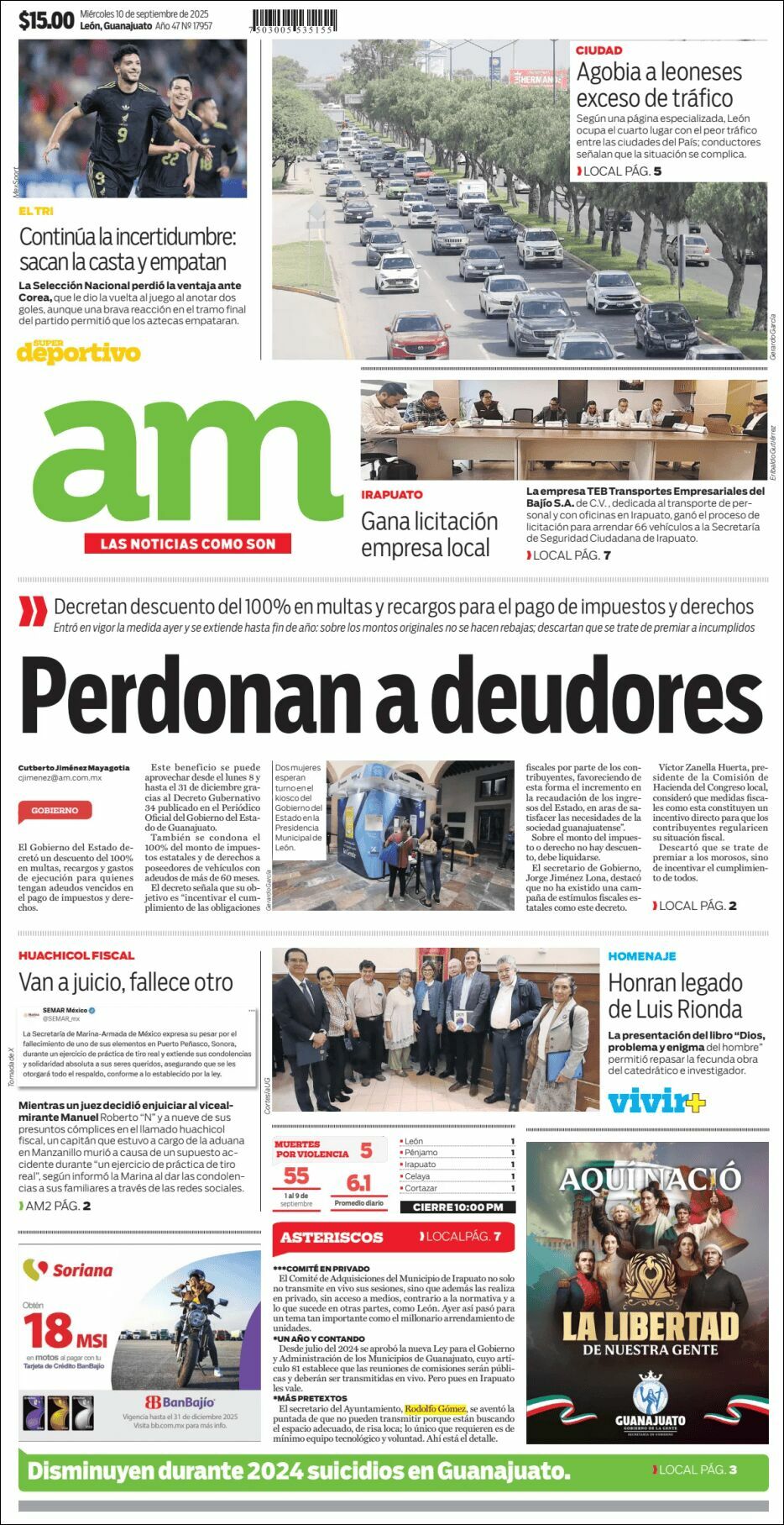 AM de León, edición del miércoles 10 de septiembre de 2025
